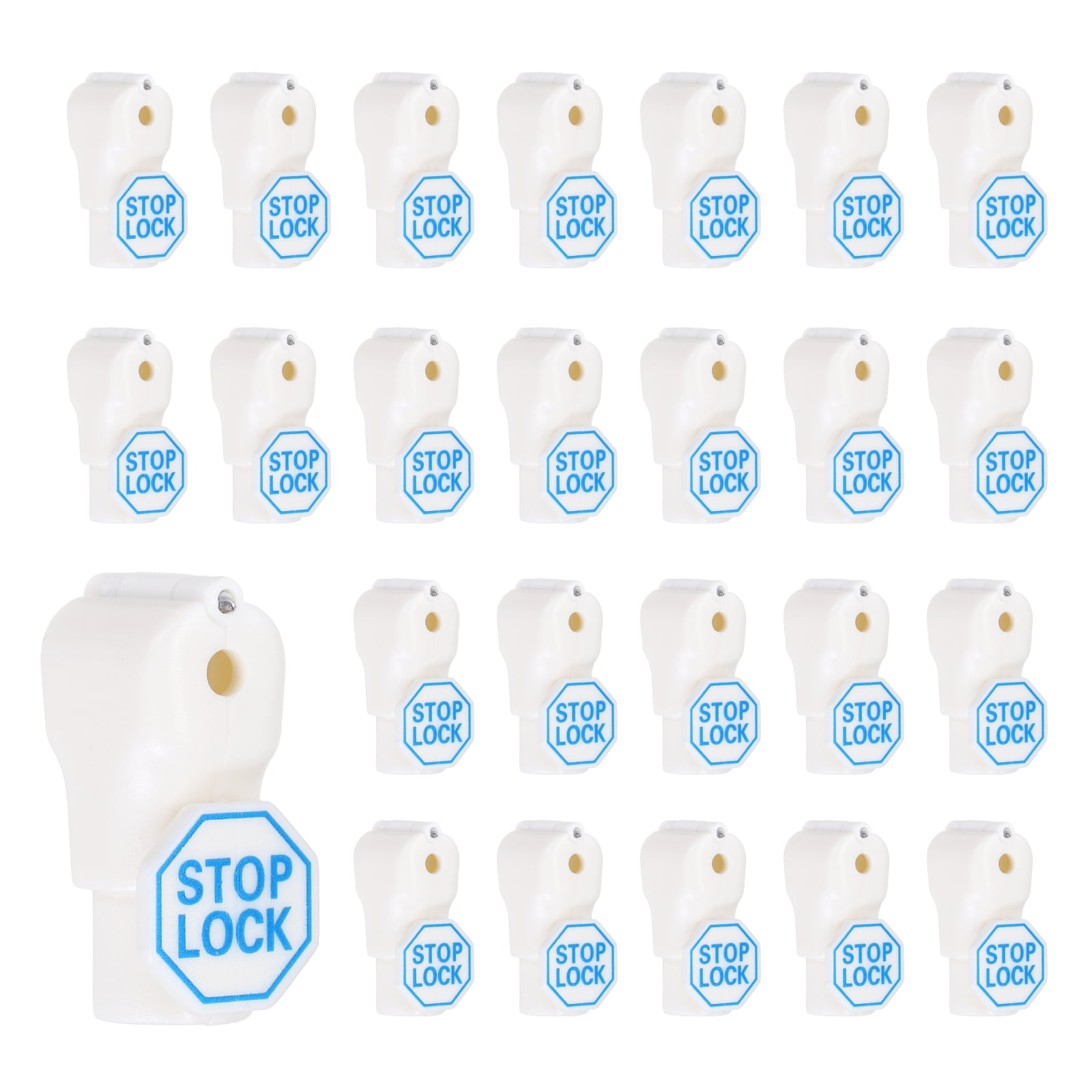Uxcell 50Pcs Peg Hook Locks (4mm) PC Magnet Anti-Theft Pegboard Display Hook Locks Security Red Stop Tools, Fits Retail Shop/Shopping Center/Garage Tools, White