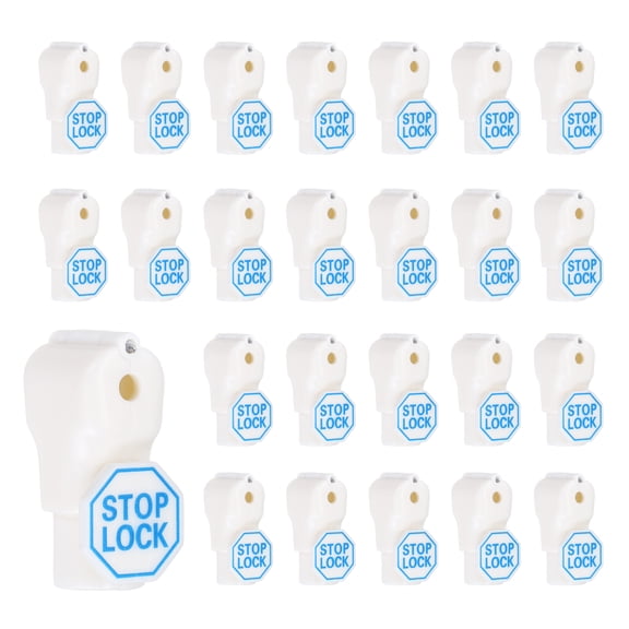 Uxcell 50Pcs Peg Hook Locks (4mm) PC Magnet Anti-Theft Pegboard Display Hook Locks Security Red Stop Tools, Fits Retail Shop/Shopping Center/Garage Tools, White