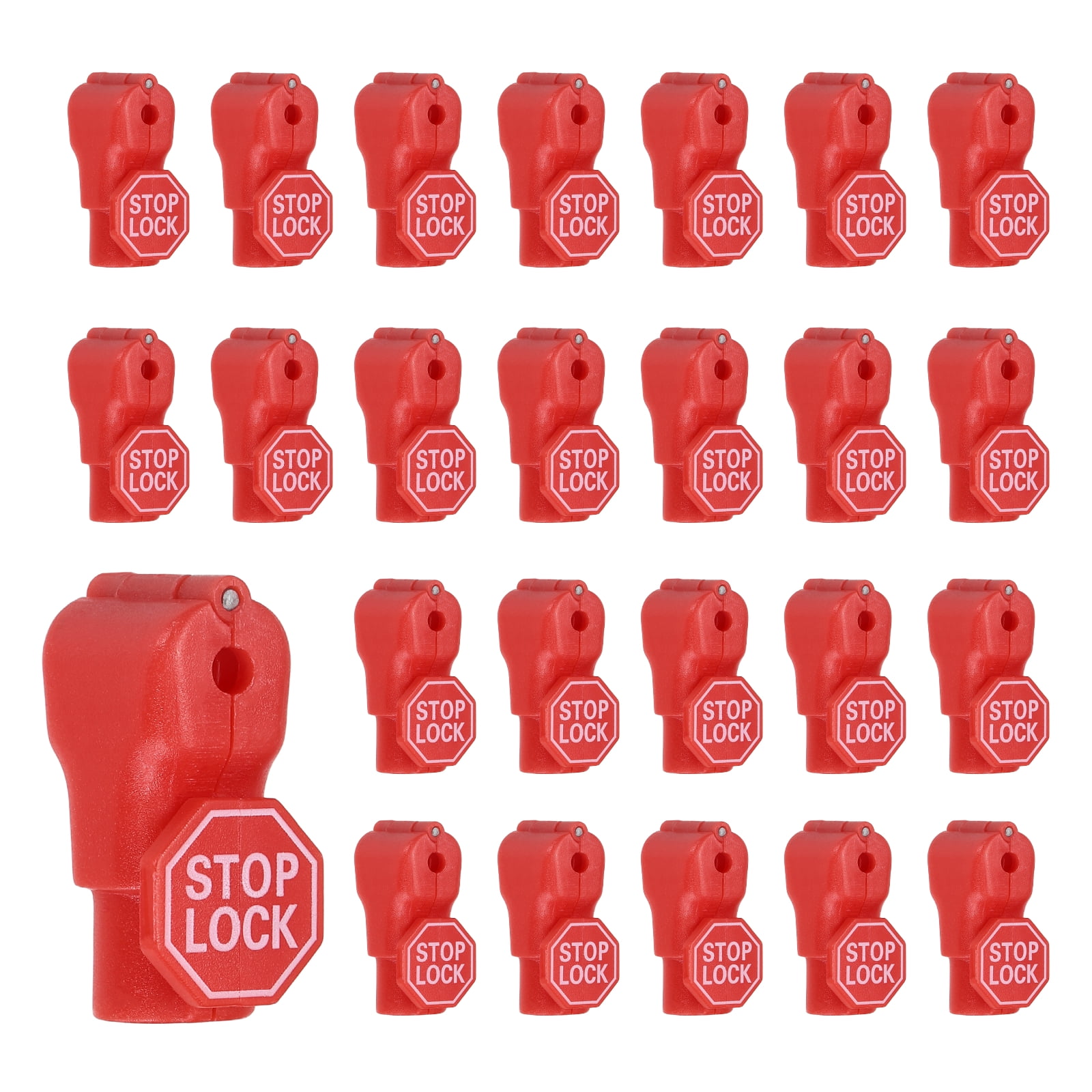 Uxcell 50Pcs Peg Hook Locks (4mm) PC Magnet Anti-Theft Pegboard Display Hook Locks Security Red Stop Tools, Fits Retail Shop/Shopping Center/Garage Tools, Red