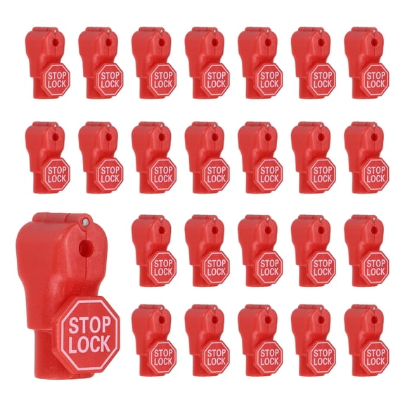 Uxcell 50Pcs Peg Hook Locks (4mm) PC Magnet Anti-Theft Pegboard Display Hook Locks Security Red Stop Tools, Fits Retail Shop/Shopping Center/Garage Tools, Red
