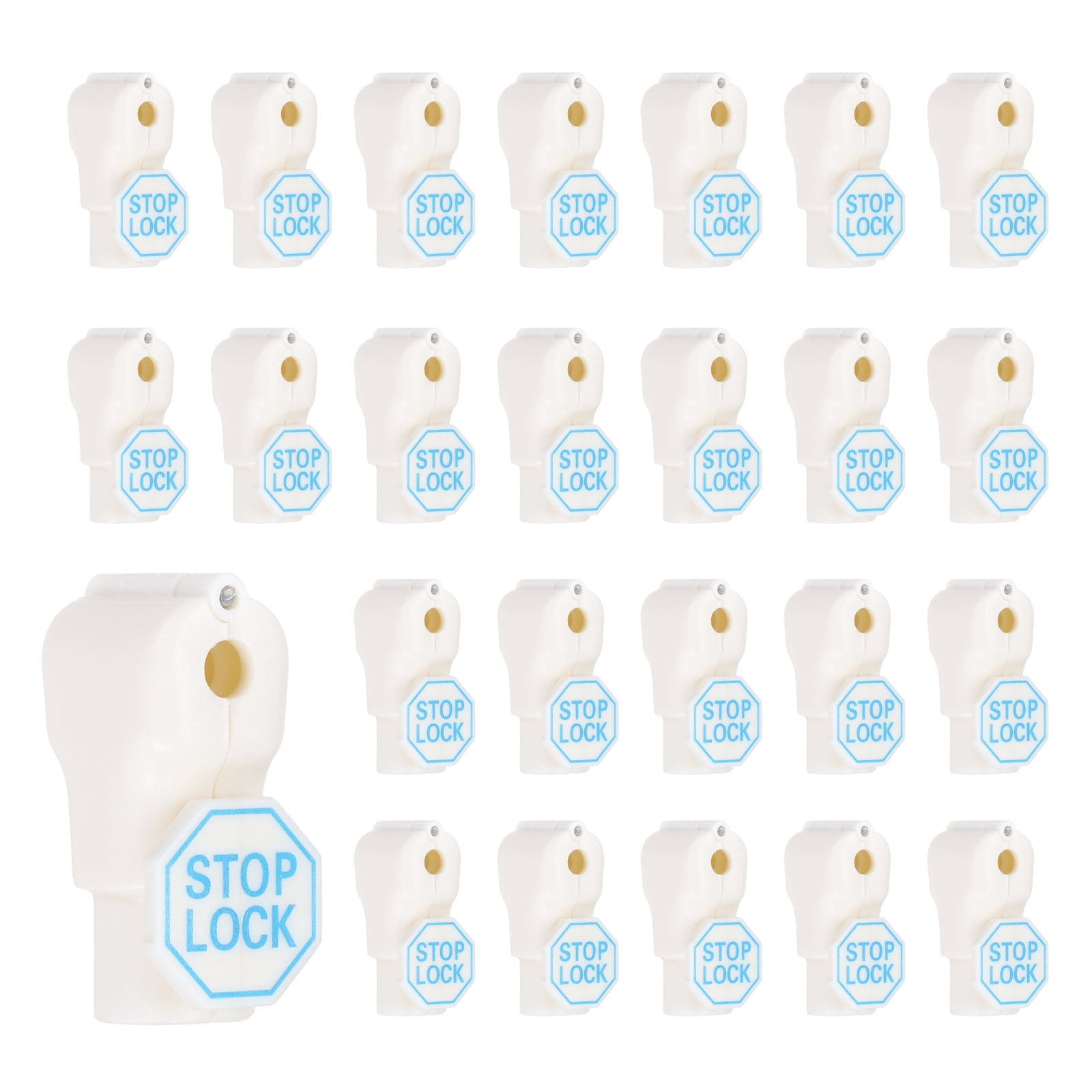 Uxcell 50Pcs Peg Hook Locks (5mm) PC Magnet Anti-Theft Pegboard Display Hook Locks Security Red Stop Tools, Fits Retail Shop/Shopping Center/Garage Tools, White
