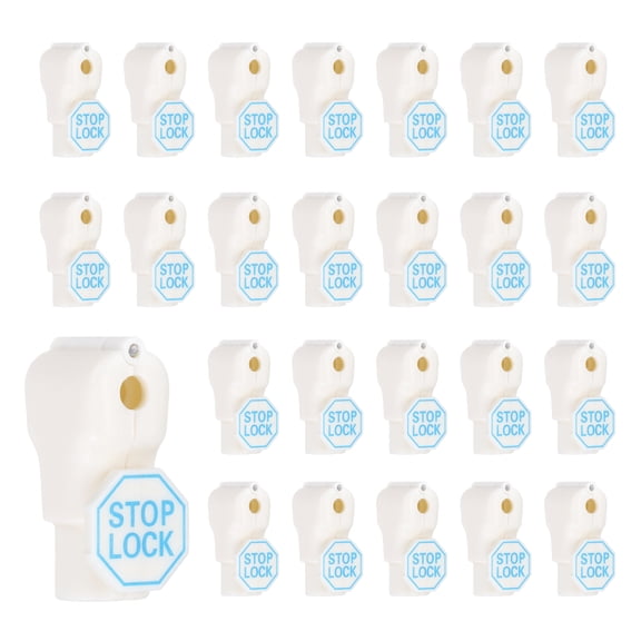 Uxcell 50Pcs Peg Hook Locks (5mm) PC Magnet Anti-Theft Pegboard Display Hook Locks Security Red Stop Tools, Fits Retail Shop/Shopping Center/Garage Tools, White