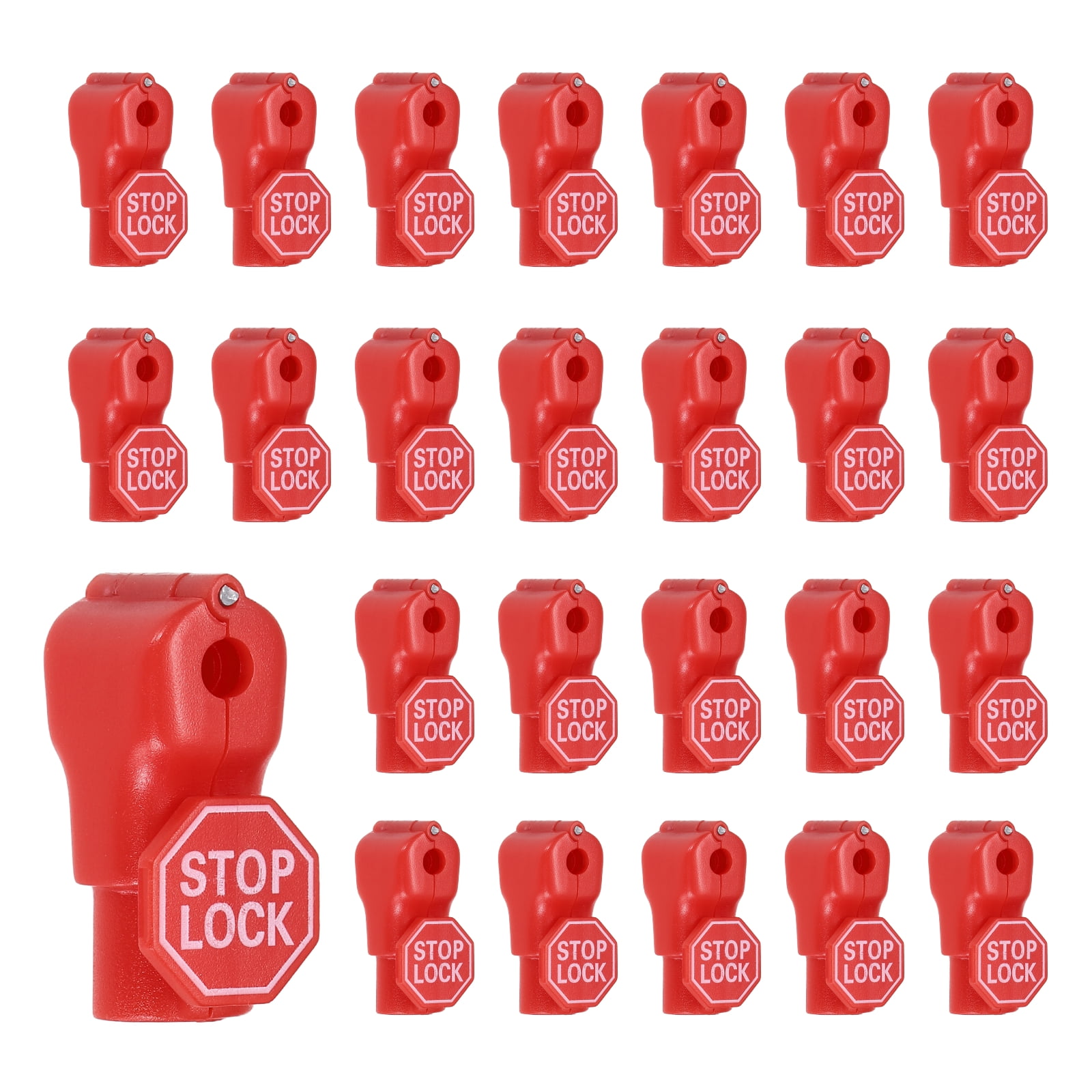 Uxcell 50Pcs Peg Hook Locks (5mm) PC Magnet Anti-Theft Pegboard Display Hook Locks Security Red Stop Tools, Fits Retail Shop/Shopping Center/Garage Tools, Red
