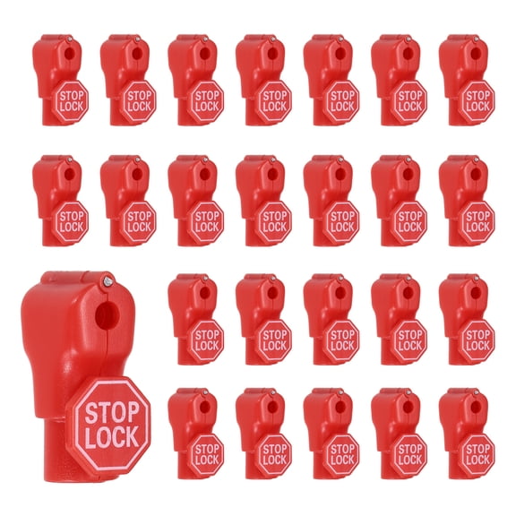 Uxcell 50Pcs Peg Hook Locks (5mm) PC Magnet Anti-Theft Pegboard Display Hook Locks Security Red Stop Tools, Fits Retail Shop/Shopping Center/Garage Tools, Red
