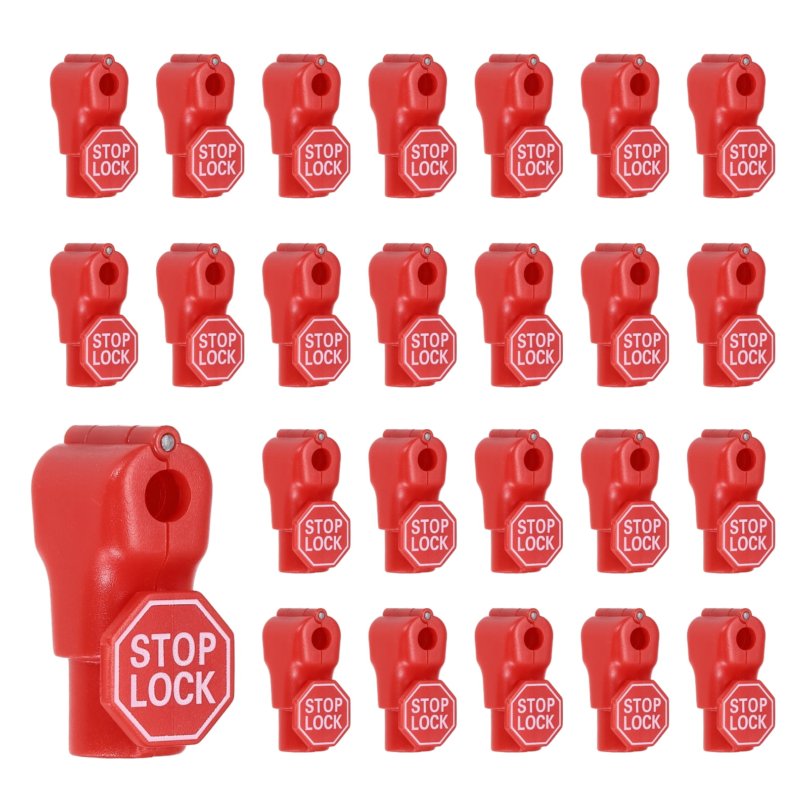 Uxcell 50Pcs Peg Hook Locks (6mm) PC Magnet Anti-Theft Pegboard Display Hook Locks Security Red Stop Tools, Fits Retail Shop/Shopping Center/Garage Tools, Red