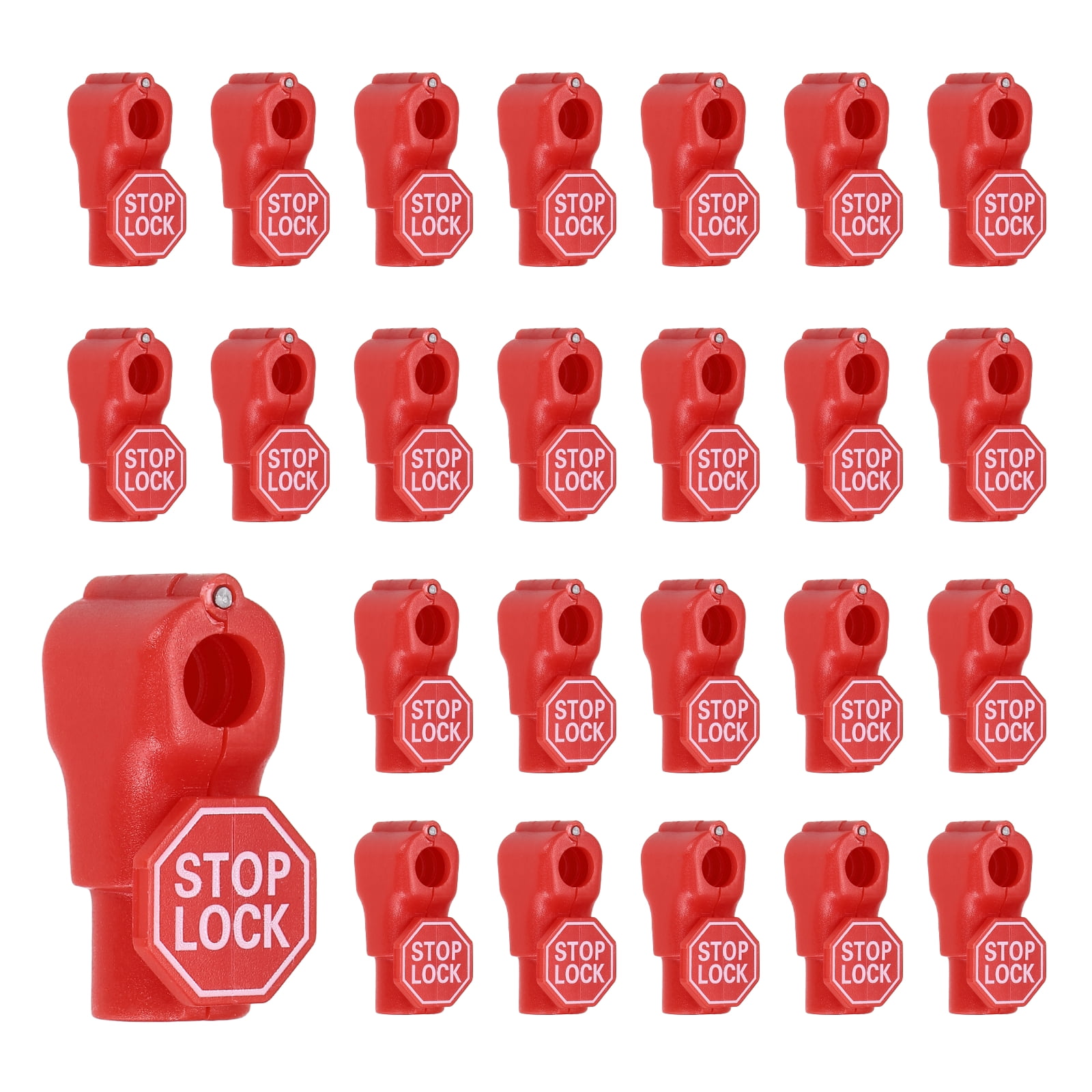Uxcell 50Pcs Peg Hook Locks (8mm) PC Magnet Anti-Theft Pegboard Display Hook Locks Security Red Stop Tools, Fits Retail Shop/Shopping Center/Garage Tools, Red