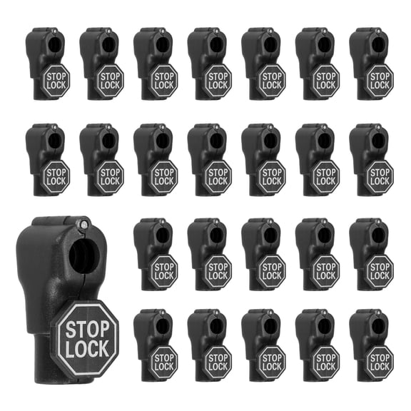 Uxcell 50Pcs Peg Hook Locks (8mm) PC Magnet Anti-Theft Pegboard Display Hook Locks Security Red Stop Tools, Fits Retail Shop/Shopping Center/Garage Tools, Black