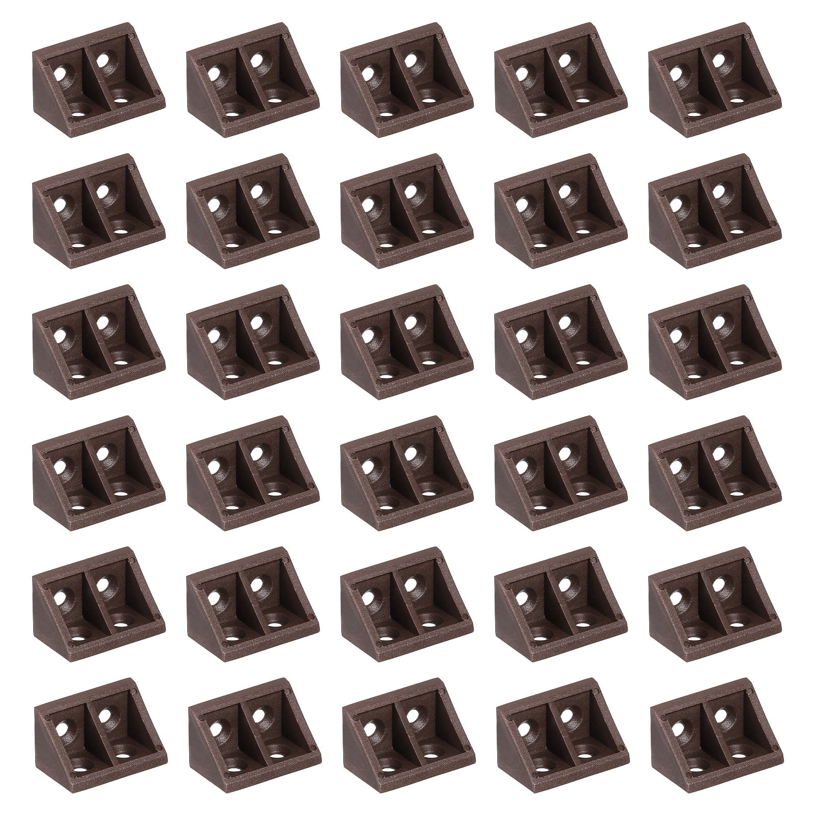 Uxcell 50-Pack 90° Plastic Corner Braces With Screws & Cover Caps – White, 17.2x21x21mm For Cabinets, Shelves, Furniture