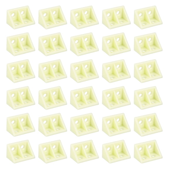 Uxcell 50Pcs Plastic Corner Braces, 90 Degree Furniture Angle Brackets, Yellow