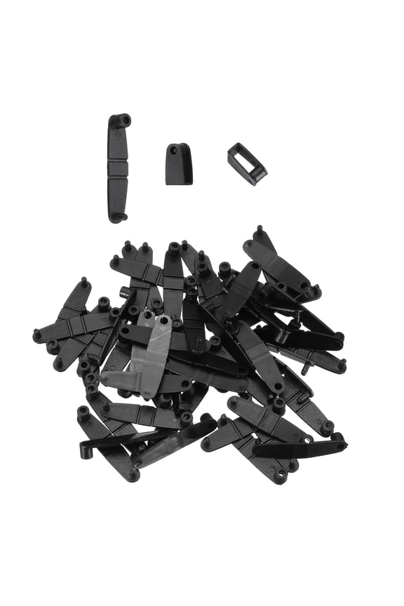 50Pcs Plastic Keychain Clips, Clear Acrylic Snap Connectors Tabs Card Holder Rings for Keys Rings Office Credit Card Crafts Jewelry Making Bulk, Black