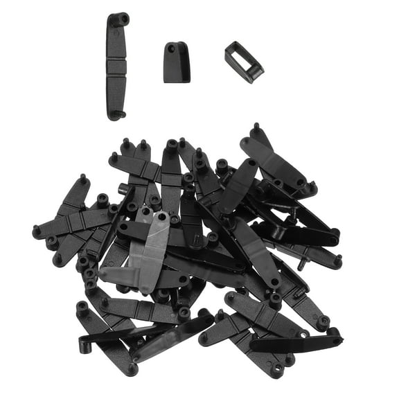 Uxcell 50Pcs Plastic Keychain Clips, Clear Acrylic Snap Connectors Tabs Card Holder Rings for Keys Rings Office Credit Card Crafts Jewelry Making Bulk, Black