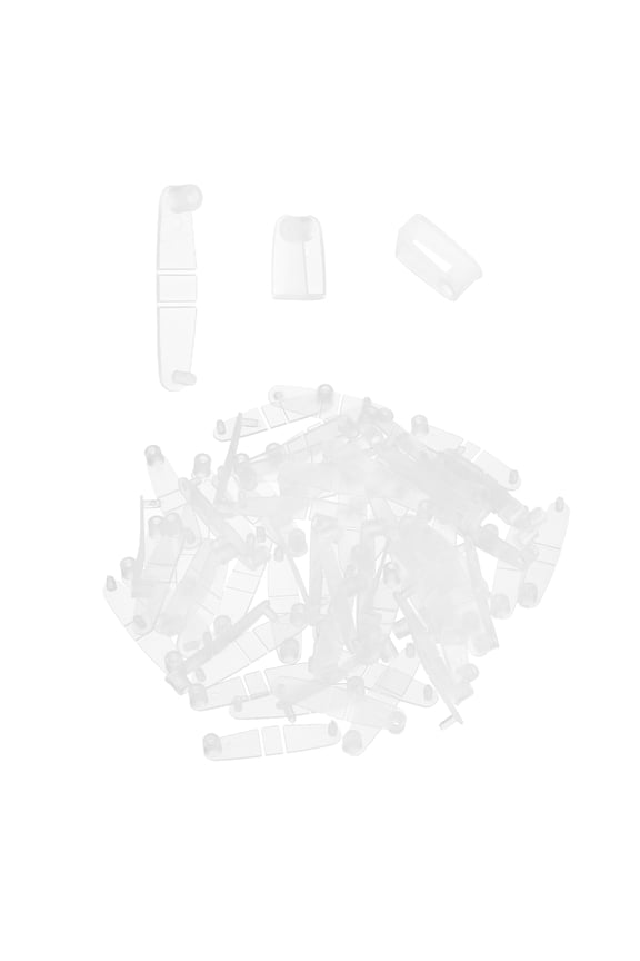50Pcs Plastic Keychain Clips, Clear Acrylic Snap Connectors Tabs Card Holder Rings for Keys Rings Office Credit Card Crafts Jewelry Making Bulk, Transparent