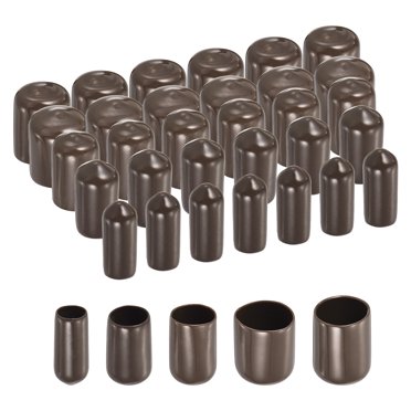 Caplugs Dempsey Black Rubber End Caps - 50 Pack - PVC Round Caps / Thread Protectors For Bolt Ends