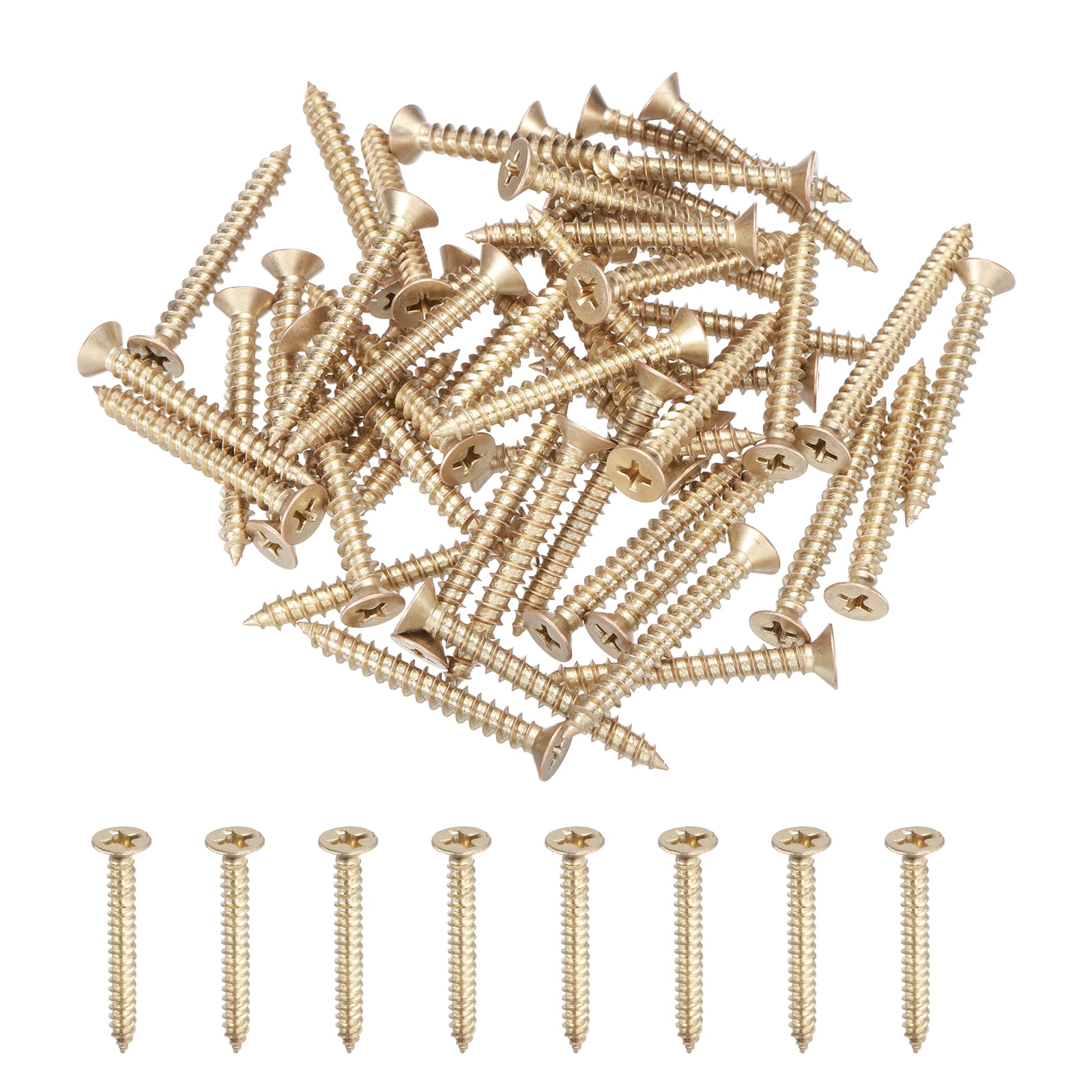 Uxcell 50Pcs ST5 x 40mm Pan Head Self Tapping Screws for Metal