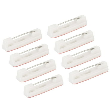 Uxcell 50Pcs Safety Bar Pins 22mm Adhesive Brooch Clasp Pin Backs for ID Badges Name Cards Tags DIY Craft, White