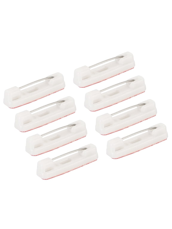 50Pcs Safety Bar Pins 22mm Adhesive Brooch Clasp Pin Backs for ID Badges Name Cards Tags DIY Craft, White