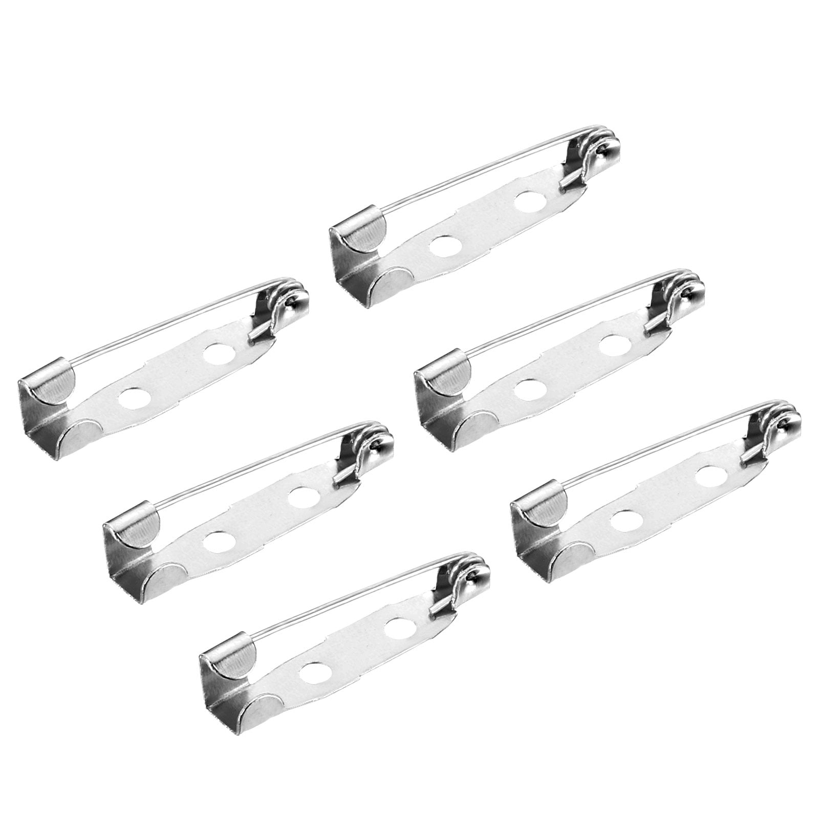 Uxcell 50Pcs Safety Bar Pins 25mm Brooch Clasp Pin Backs for ID Badges ...