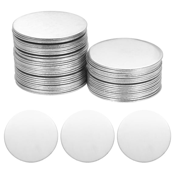 Uxcell 50Pcs Stainless Steel Blank Stamping Tag Engraved Stainless Steel Round Charm Pendant 38mm/1.5"