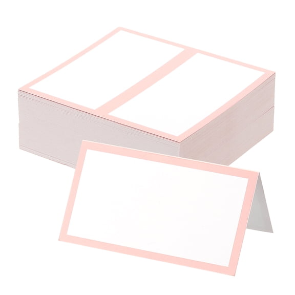 Uxcell 50Pcs Table Place Cards, 3.5 x 2 Inches Blank Name Place Cards for Table Setting Wedding Reception, Light Pink