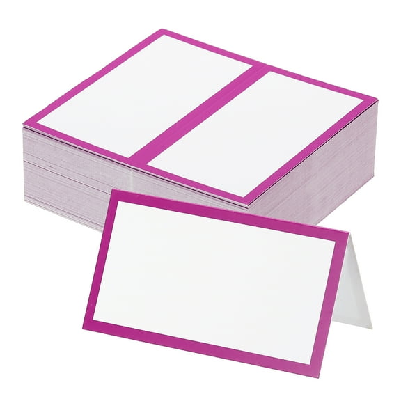 Uxcell 50Pcs Table Place Cards, 3.5 x 2 Inches Blank Name Place Cards for Table Setting Wedding Reception, Purple
