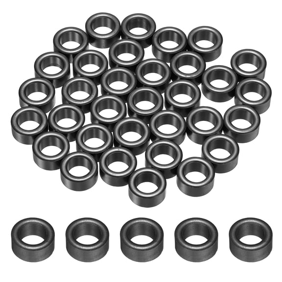 Uxcell 50Pcs Toroid Core, 0.39" ODx0.24" IDx0.2" H Ferrite Choke Ring Iron Powder Inductor Ferrite Rings 3.0-4.0uH for Instrument Transformers Ballasts Voltage Regulators, Black