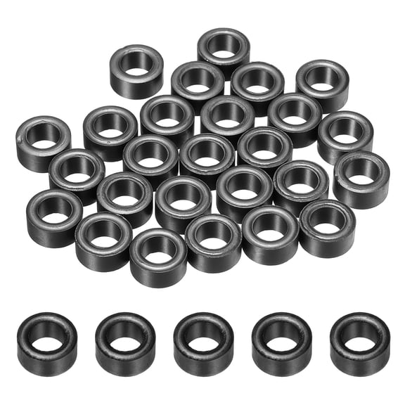 Uxcell 50Pcs Toroid Core, 0.39" ODx0.24" IDx0.2" H Ferrite Choke Ring Iron Powder Inductor Ferrite Rings 7.0-9.0uH for Instrument Transformers Ballasts Voltage Regulators, Black
