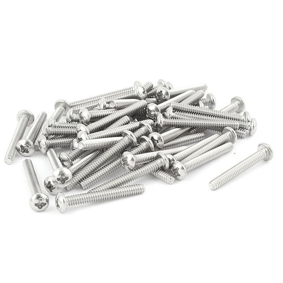 Uxcell 50Pcs UNC 6#-32 Stainless Steel Phillips Head Bolts Machine Screws