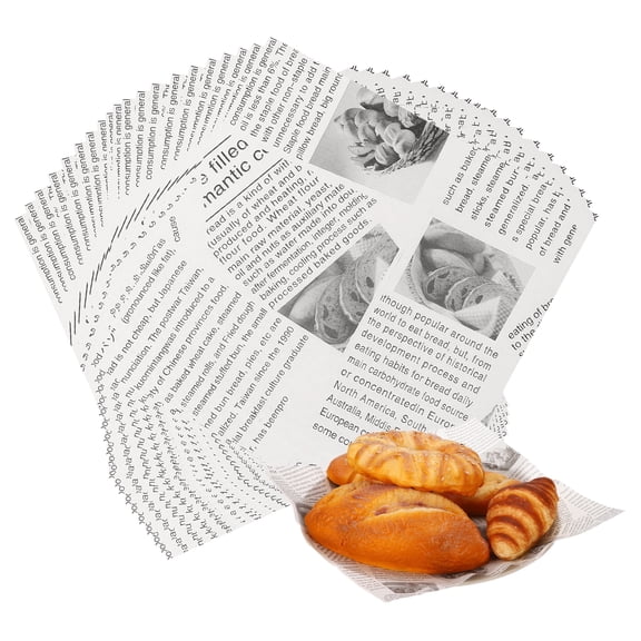 Uxcell 50Pcs Wax Paper Sheets, 7.1 x 7.1 Inch Sandwich Wrapping Paper Food Basket Liners for Hamburger Bread Party Fair Outdoors Picnic, White (Newspaper)