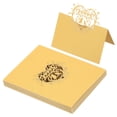 thumbnail image 1 of Uxcell 50Pcs Wedding Place Cards, Laser Cut Love Birds Table Place Cards Folded Tent Cards Name Card, Gold Tone, 1 of 6