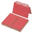 thumbnail image 1 of Uxcell 50Pcs Wedding Place Cards, Laser Cut Rose Table Place Cards Folded Tent Cards Name Card, Pearl Red, 1 of 6