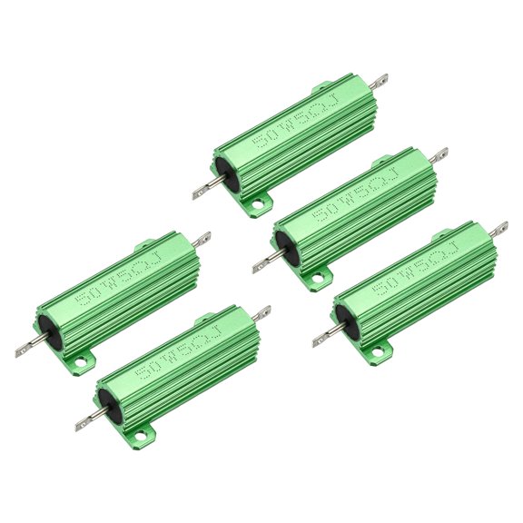 Uxcell 50W 5 Ohm Wirewound Resistor Aluminum Shell 5 Pcs