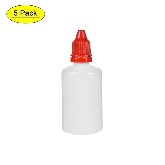 Uxcell 50ml/1.7oz Plastic Small Mouth Empty Squeezable Drop Bottles Red 5 Count