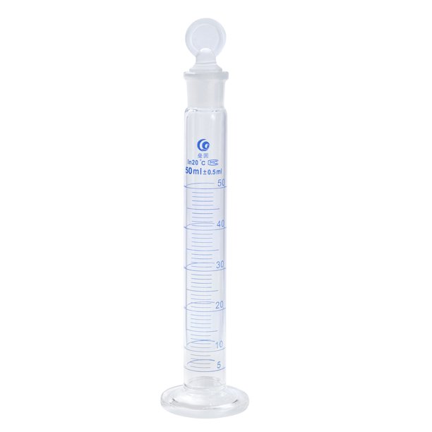 Uxcell 50ml 3.3 Borosilicate Glass Graduated Cylinder with Stopper, Hex