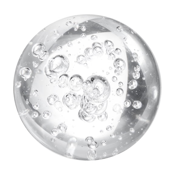 Uxcell 50mm/2" Crystal Sphere Ball Bubble Glass Solid Decorative Sphere Crystal Ball Prop Ornament for Feng Shui Divination Tabletop Fountain Decoration, Clear
