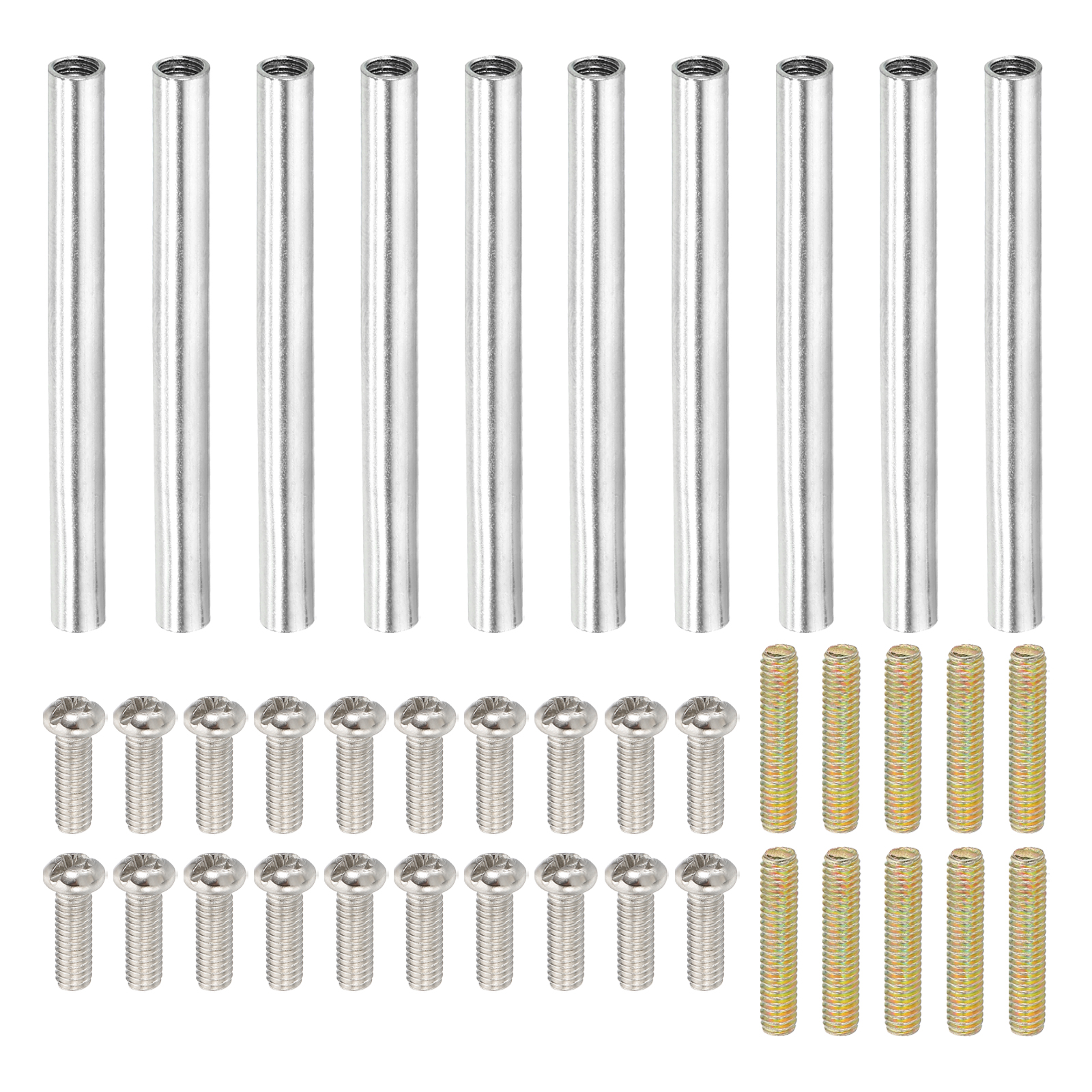 Uxcell 50mm (2") Round Coupling Nuts Kit, M4 Thread Connector with