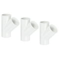 thumbnail image 1 of Uxcell 50mm 3 Way 45 Degree Angle Joint Connectors Adapters for Garden Home PVC Water Pipe Fittings 3 Pack, 1 of 4