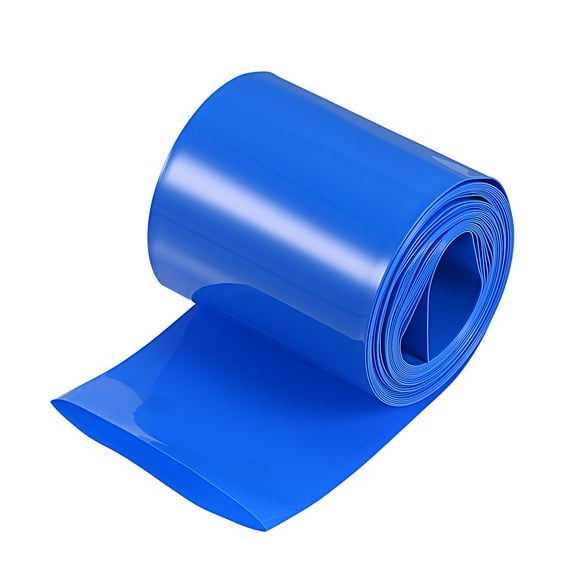 Uxcell 50mm Flat 10ft Blue Heat Shrink Tube Wraps Battery Wrap for Big Battery Pack