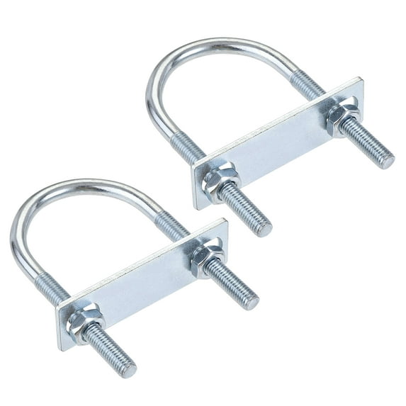 Uxcell 50mm Inner Width 100mm Length Round U-Bolt Steel M8 2 Sets