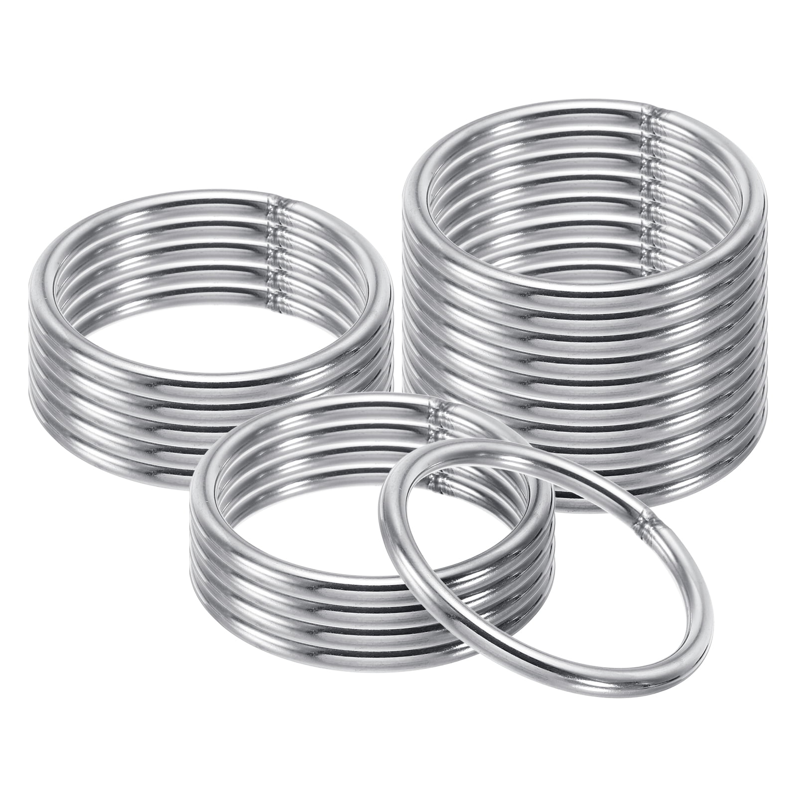Uxcell 50mm Metal O Rings, 20 Pack 304 Stainless Steel Round Rings for ...