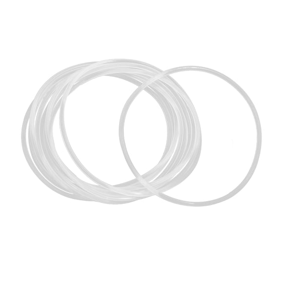 Uxcell 50mm OD 47mm ID 1.5mm Width Silicone Seal O-Rings White 10 Pack