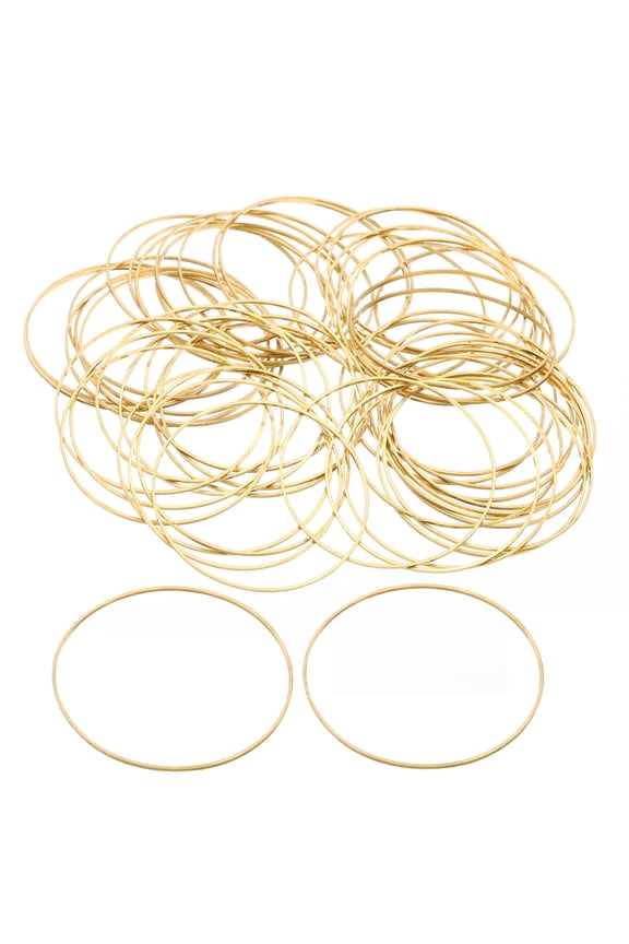 50mm OD x 48mm ID Earring Beading Hoop, 50Pcs Solid Copper Beading Finding Ring
