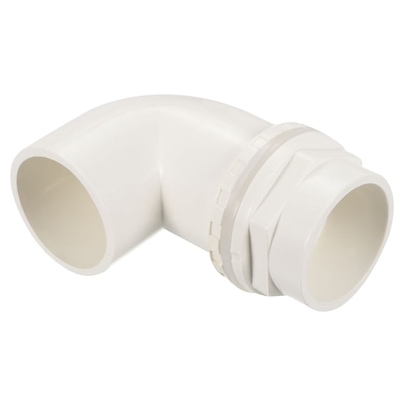 Uxcell 50mm Elbow Water Tank Pipe Connector Coupling Fitting Adapter, White