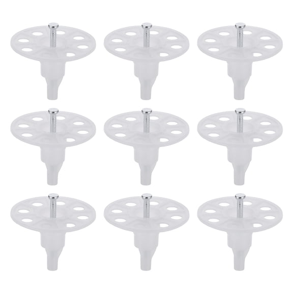Uxcell 50mm Perforated Insulation Pins, 50 Set Insulating Nails Wall Plug Plastic Expansion Bolts for Fixing Foam Board