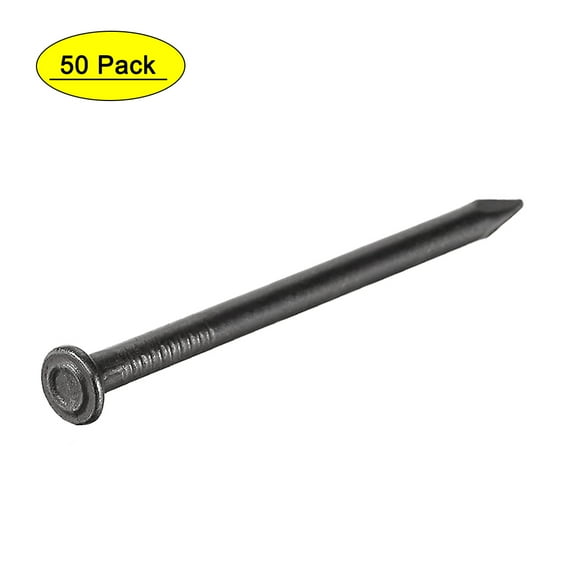 Uxcell 50mm Wall Cement Nail Carbon Steel Electroplating Black 50 Pack
