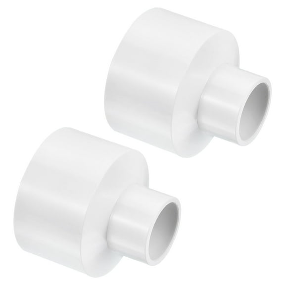 Uxcell ID Reducer Pipe Fitting Straight Adapter Connector, White 50mm to 25mm 2