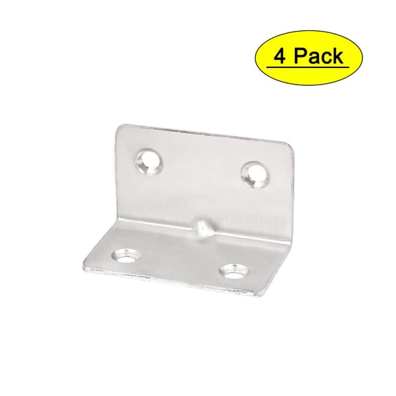 Uxcell 50mm x 30mm x 30mm Stainless Steel Corner Braces Angle Brackets 4 Pcs