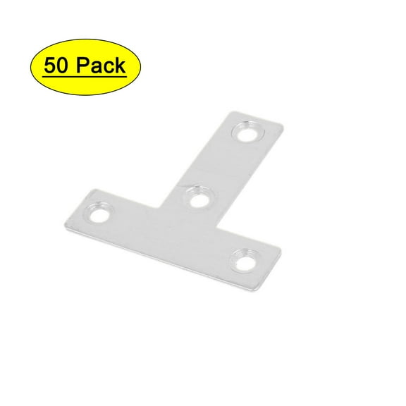 Uxcell 50mm x 50mm Corner Brace Flat T Shape Repair Bracket Angle Plates 50 Pcs