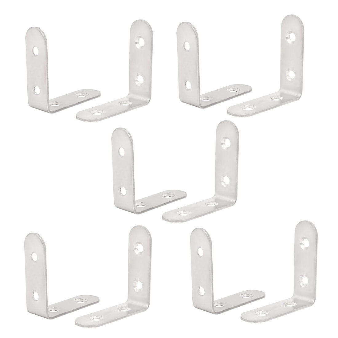 Uxcell 50mmx50mmx2mm Stainless Steel L Shaped Angle Brackets Shelf Supports 20Pcs