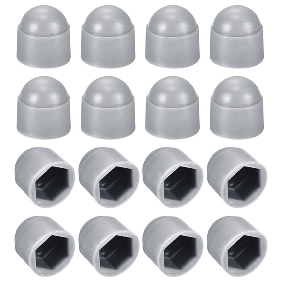 Uxcell 50pack Hex Nut Cover, M6 Grey Plastic Dome Nut Protection Cap Hex Bolt Nut Covers for Hexagon Screws, Bolts