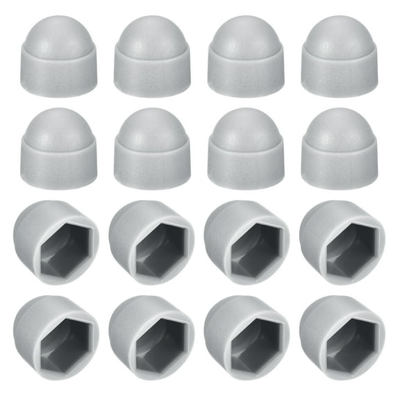 Uxcell 50pack Hex Nut Cover, M8 Grey Plastic Dome Nut Protection Cap Hex Bolt Nut Covers for Hexagon Screws, Bolts